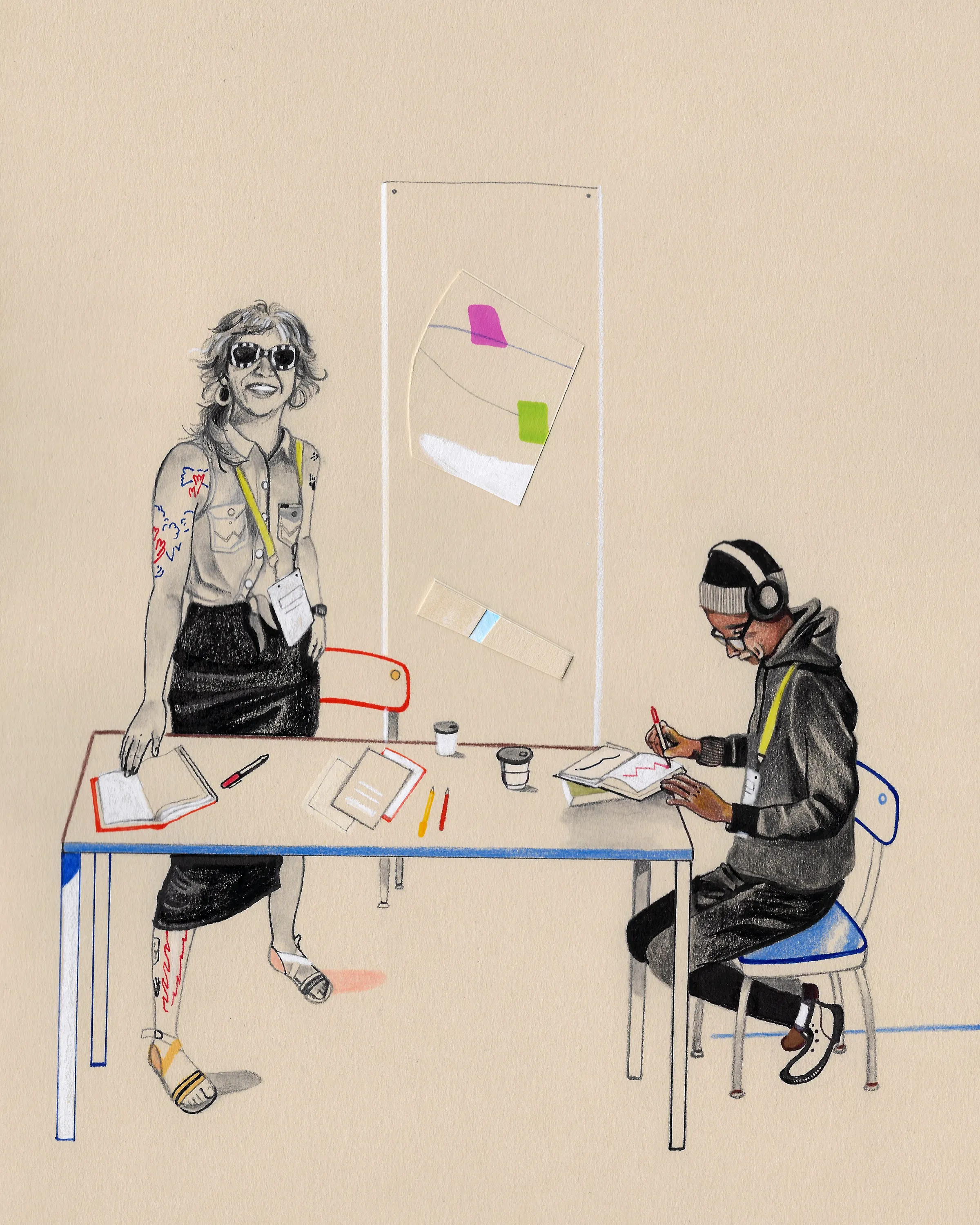 Colorful mural at a creative economy conference